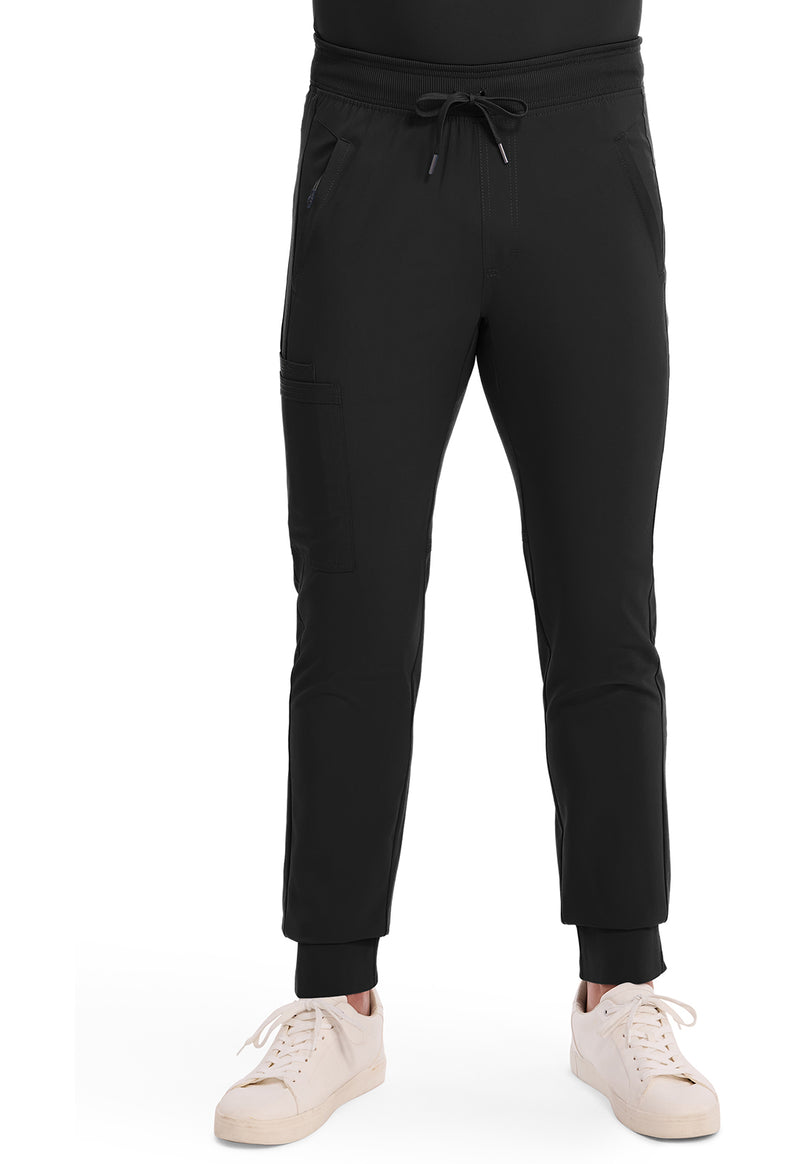 Black - Cherokee IN Infinity Men Scrub Pants - Front View