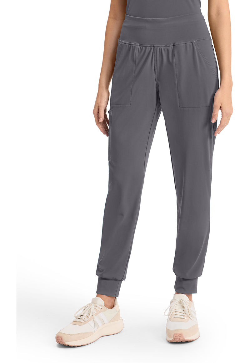 Pewter - Cherokee Achieve Women Scrub Pants - Front View