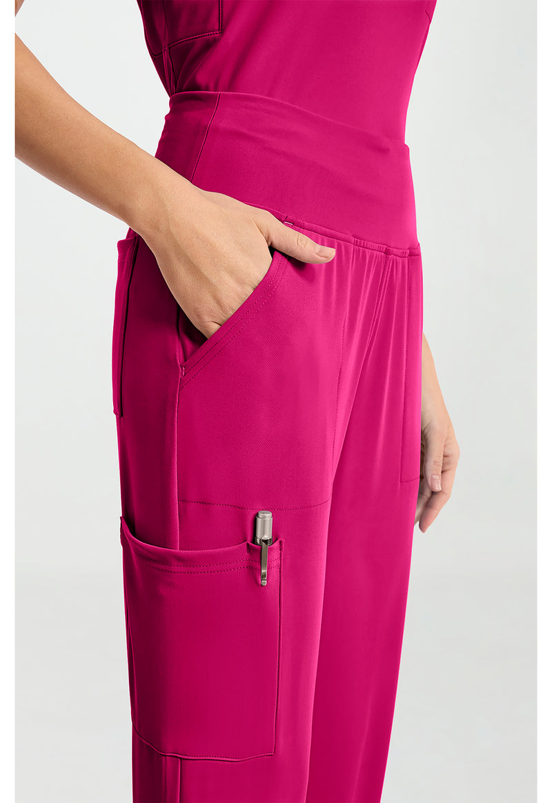 Tropical Hibiscus - Women's 5-Pocket Jogger Scrub Pants (View 3)