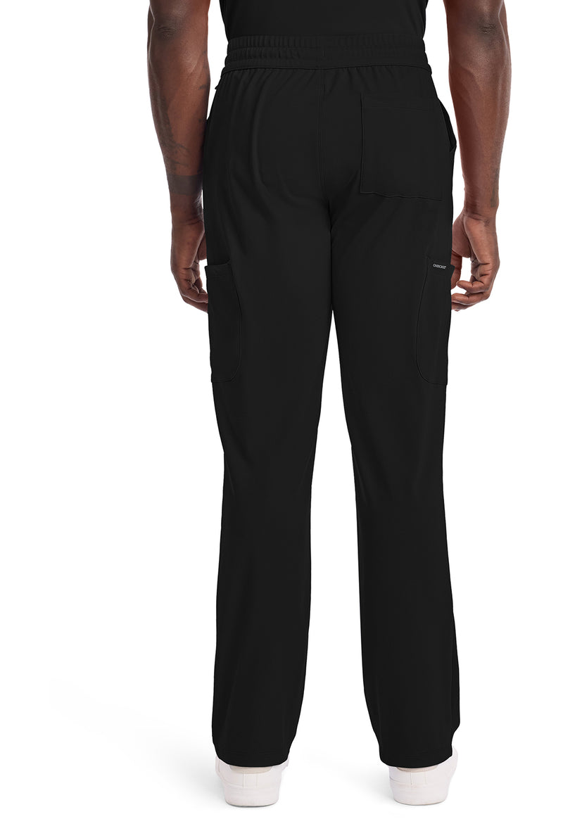 Black - Cherokee Achieve Men Scrub Pants - Back View