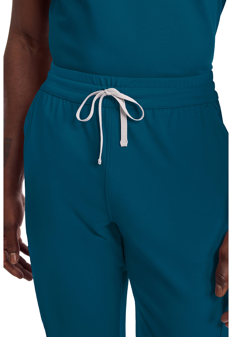 Caribbean Blue - Men's 5-Pocket Straight Leg Scrub Pants (View 2)