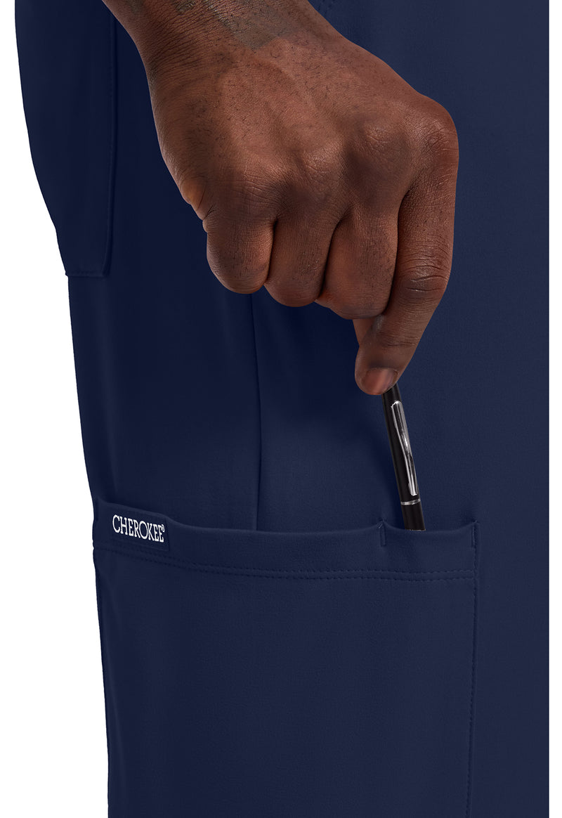 Navy - Men's 5-Pocket Straight Leg Scrub Pants (View 3)