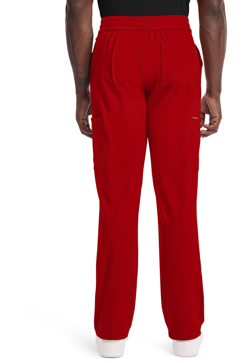 RED - Cherokee Achieve Men Scrub Pants - Back View