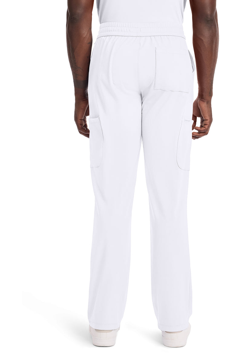 WHITE - Cherokee Achieve Men Scrub Pants - Back View
