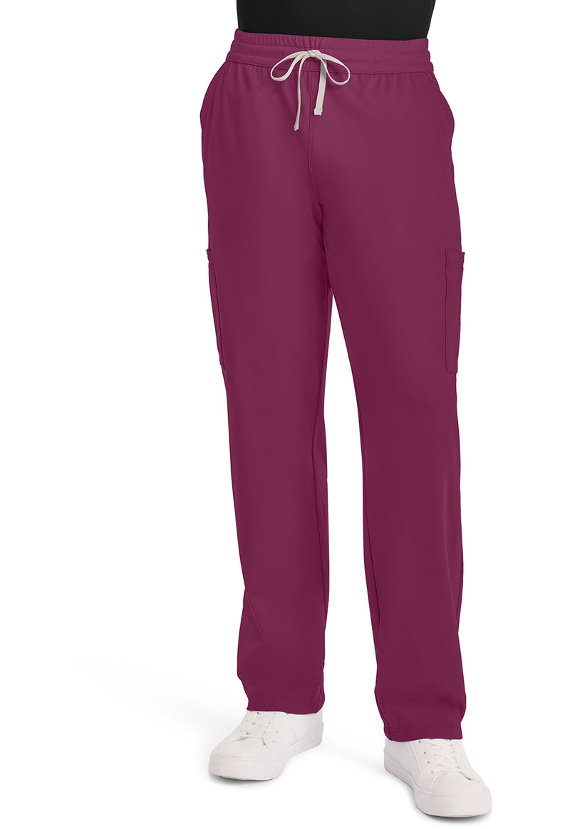 Wine - Cherokee Achieve Men Scrub Pants - Front View