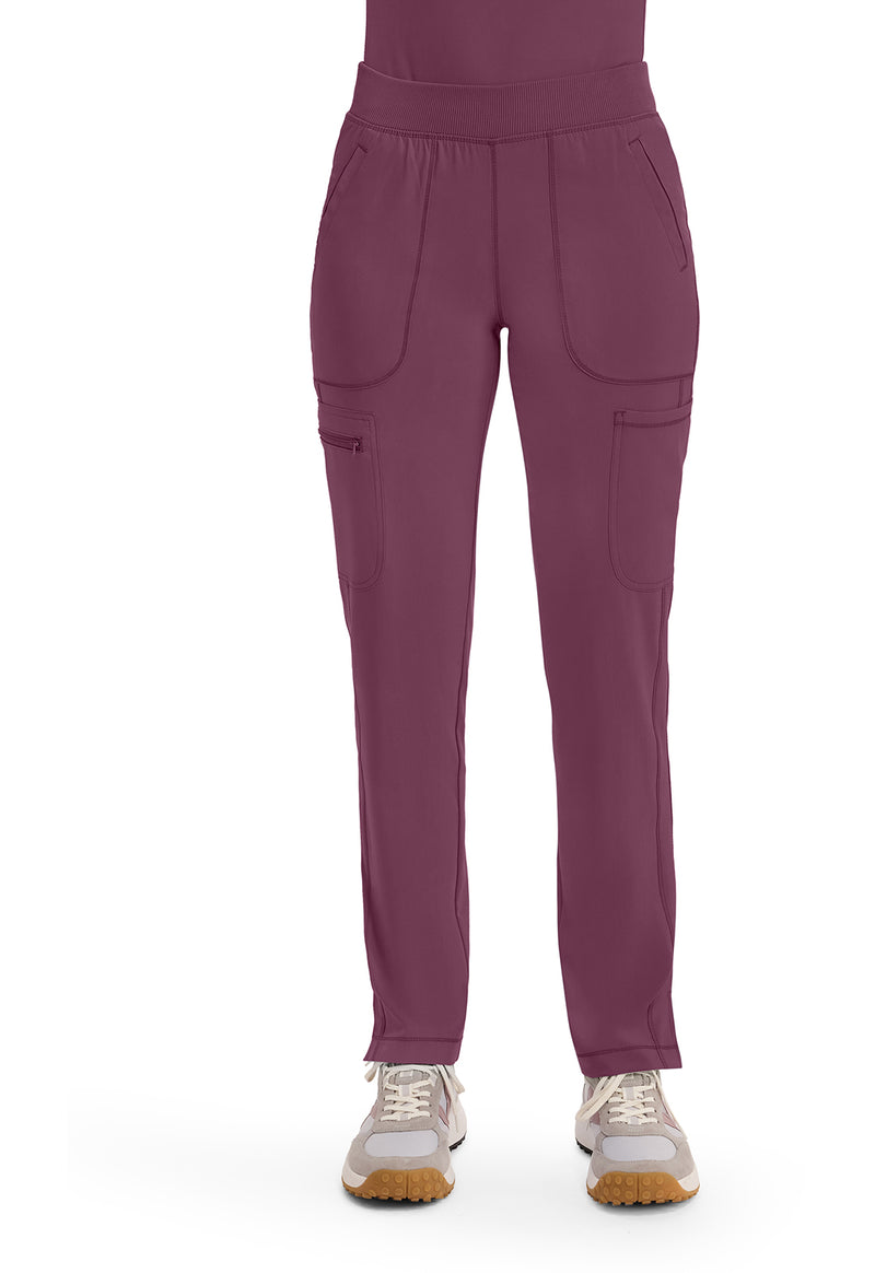 Wine - Cherokee IN Infinity Women Scrub Pants - Front View