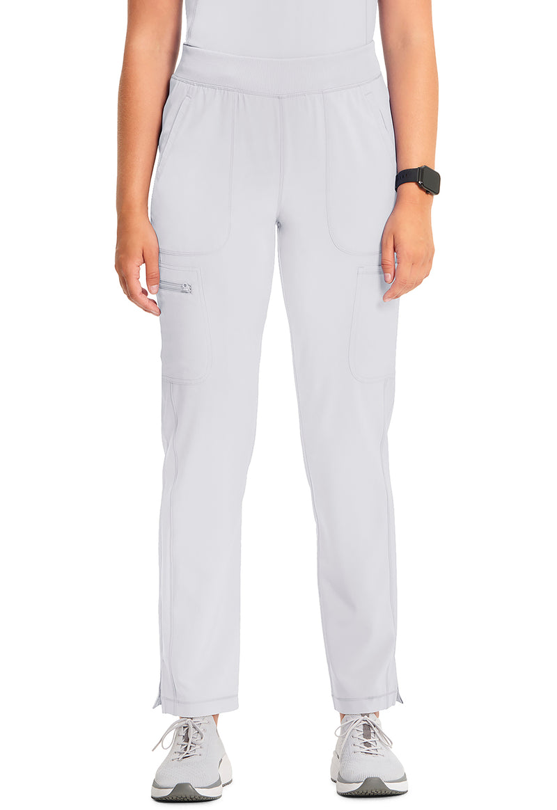 White - Cherokee IN Infinity Women Scrub Pants - Front View