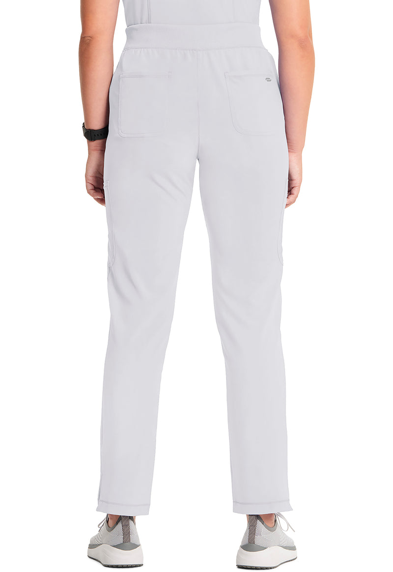 White - Cherokee IN Infinity Women Scrub Pants - Back View