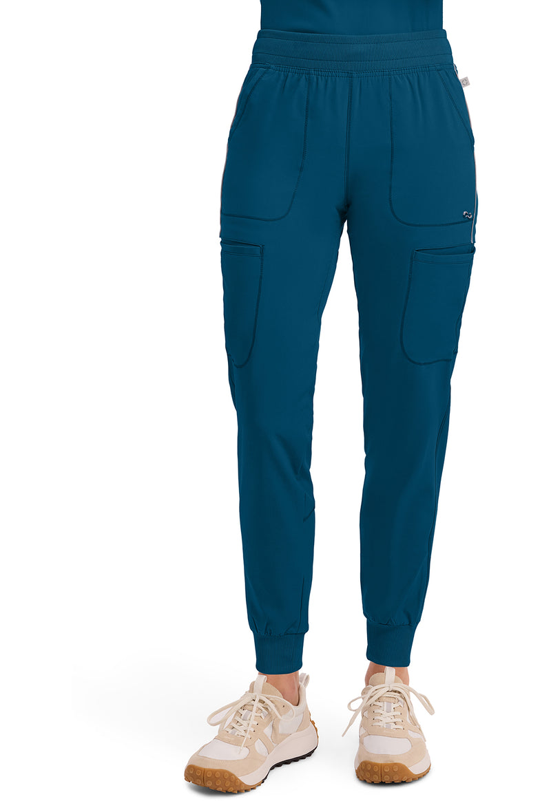Caribbean Blue - Cherokee IN Infinity Women Scrub Pants - Front View