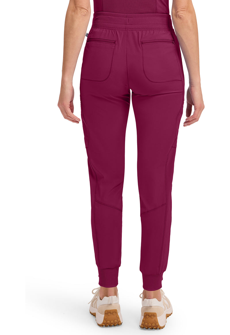 Wine - Cherokee IN Infinity Women Scrub Pants - Back View