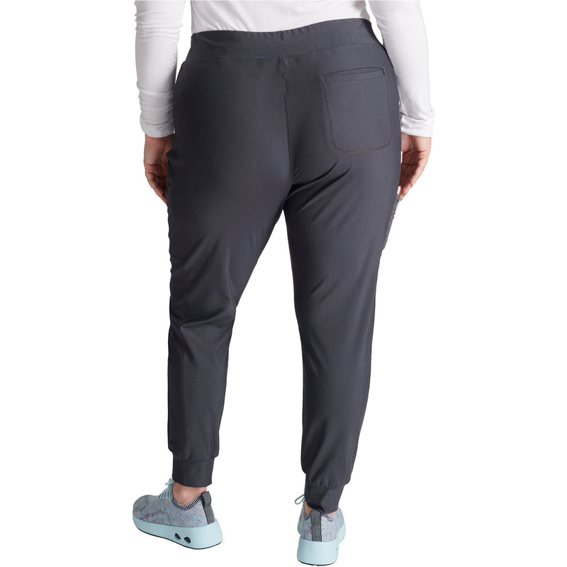 pewter - Mid Rise Tapered Leg Drawstring Pant