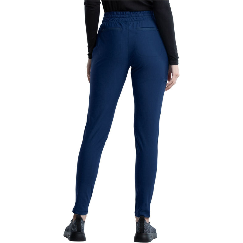 navy - Mid Rise Tapered Leg Drawstring Pant
