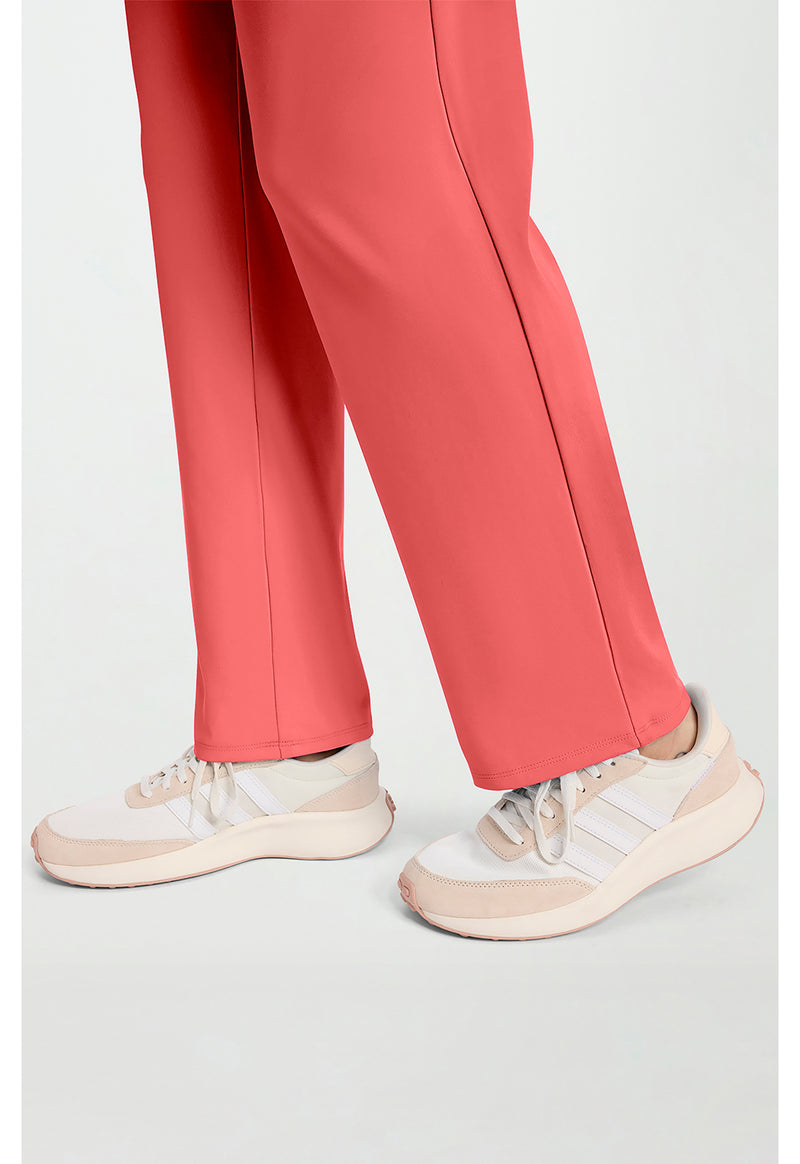 True Coral - Women's 5-Pocket Straight Leg Scrub Pants – Petite (View 4)