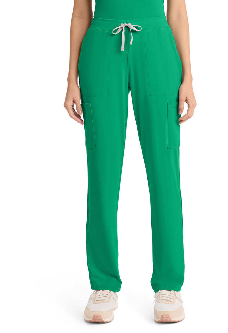 Green Apple - Cherokee Achieve Women Scrub Pants - Front View