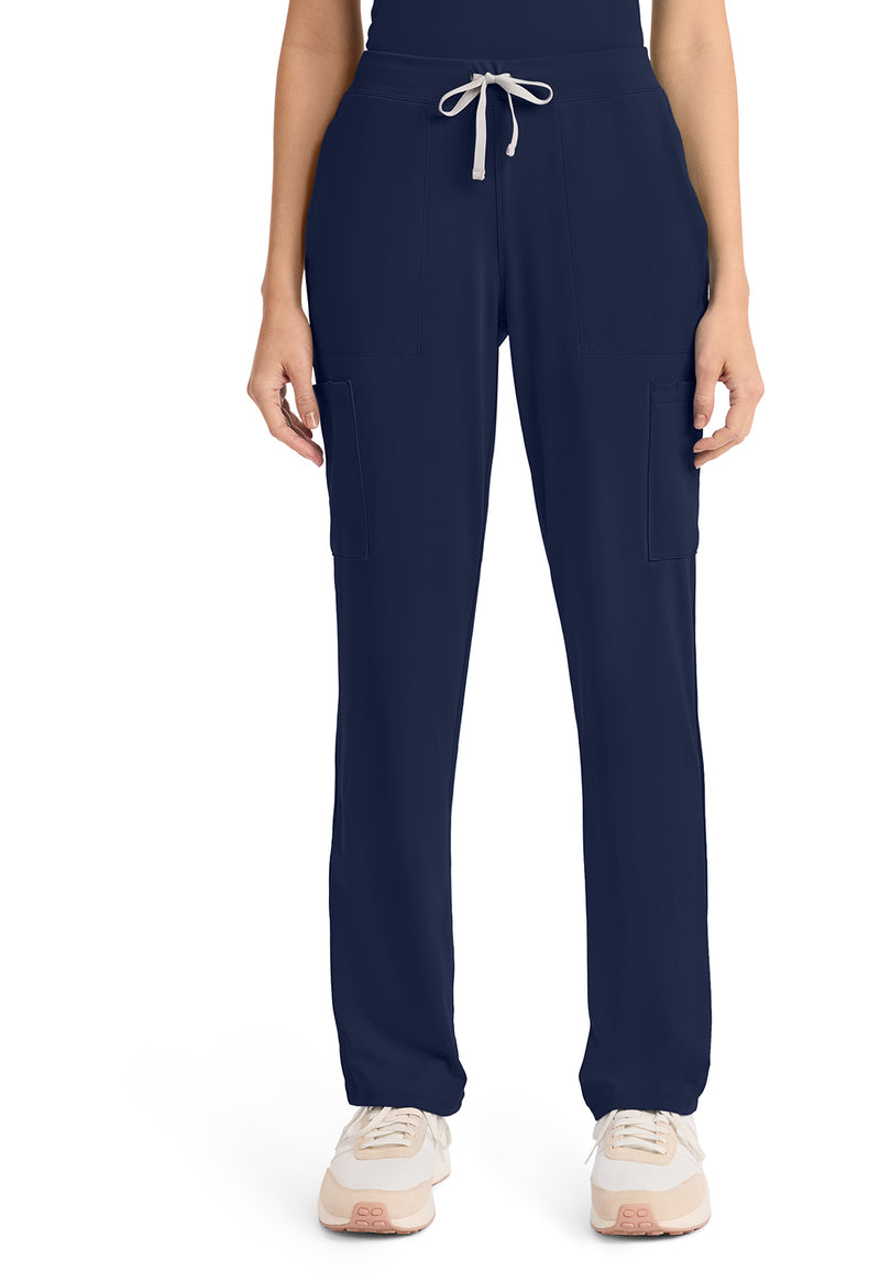 Navy - Cherokee Achieve Women Scrub Pants - Front View