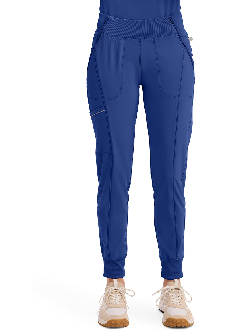 Galaxy Blue - Cherokee IN Infinity Women Scrub Pants - Front View