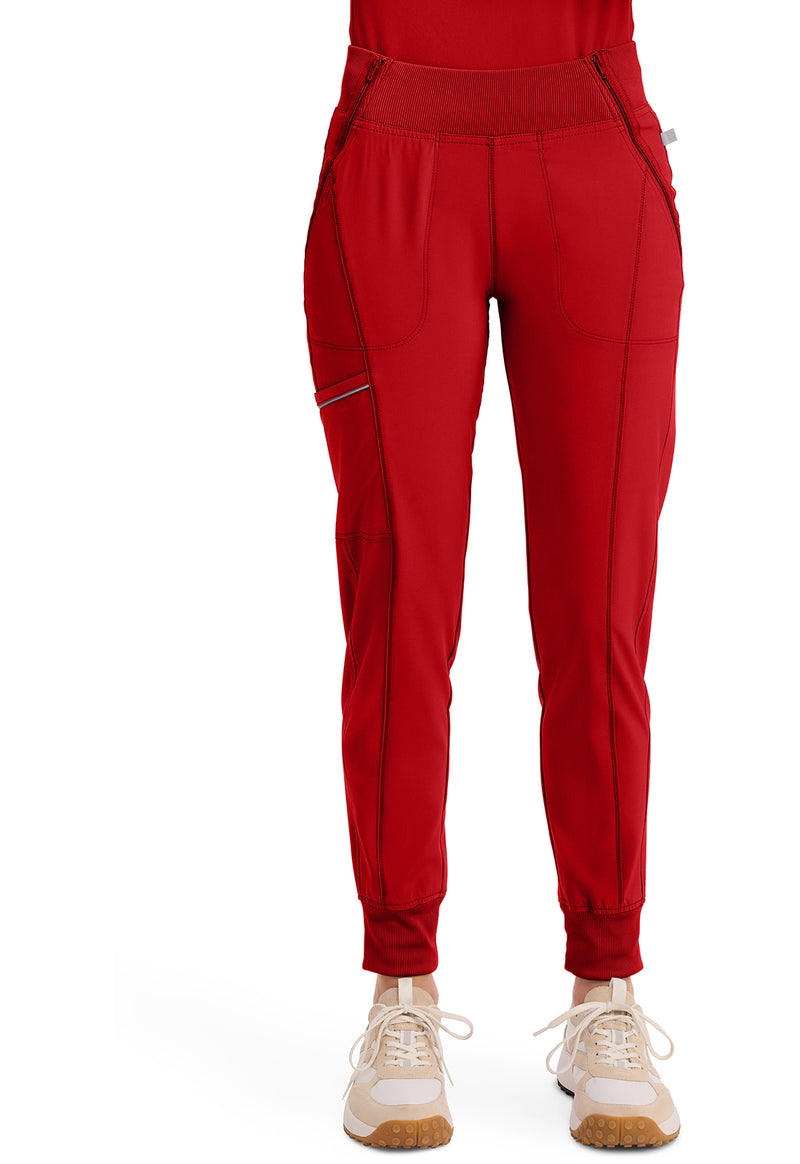 Red - Cherokee IN Infinity Women Scrub Pants - Front View