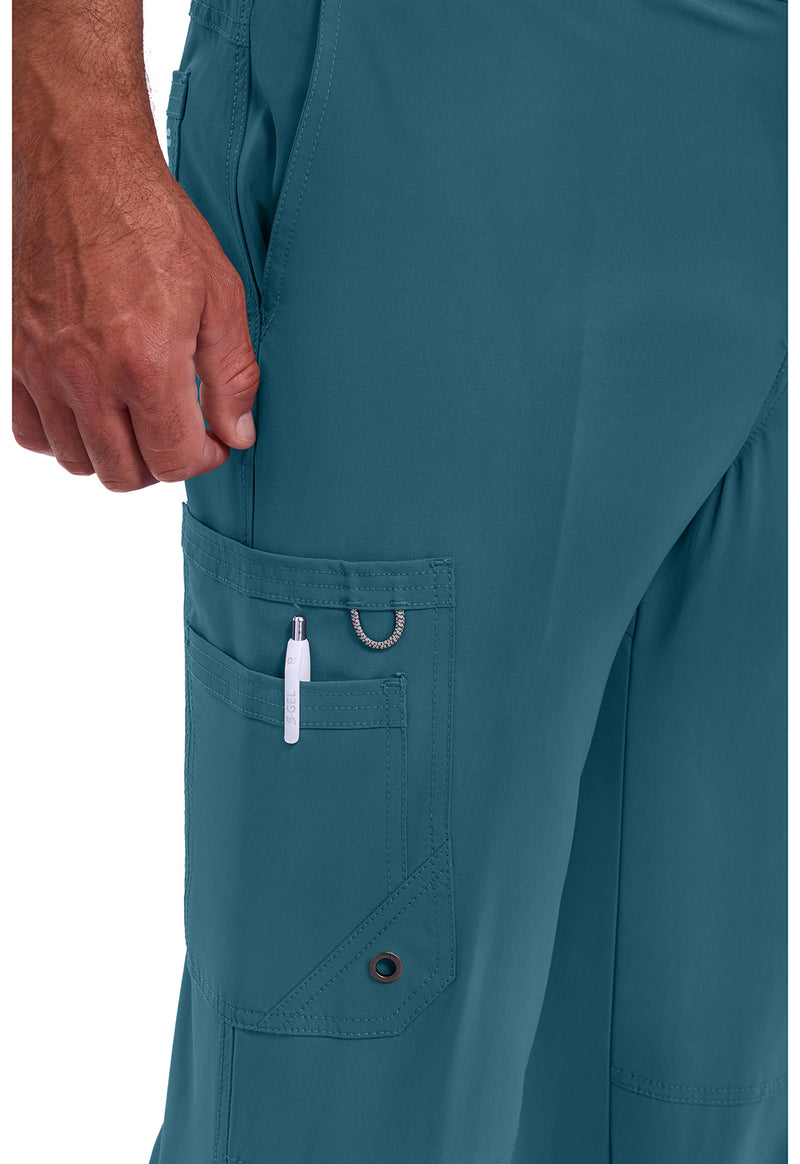 Caribbean Blue - Men's Fly Front Scrub Pants – Short (View 3)