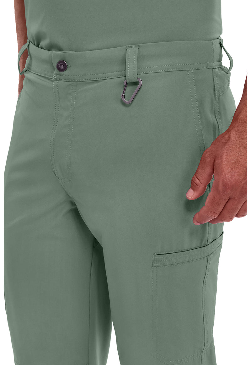 Olive - Men's Fly Front Scrub Pants – Tall (View 2)
