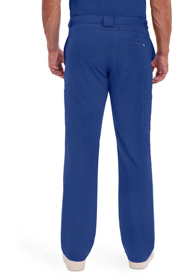 Galaxy Blue - Cherokee IN Infinity Men Scrub Pants - Back View