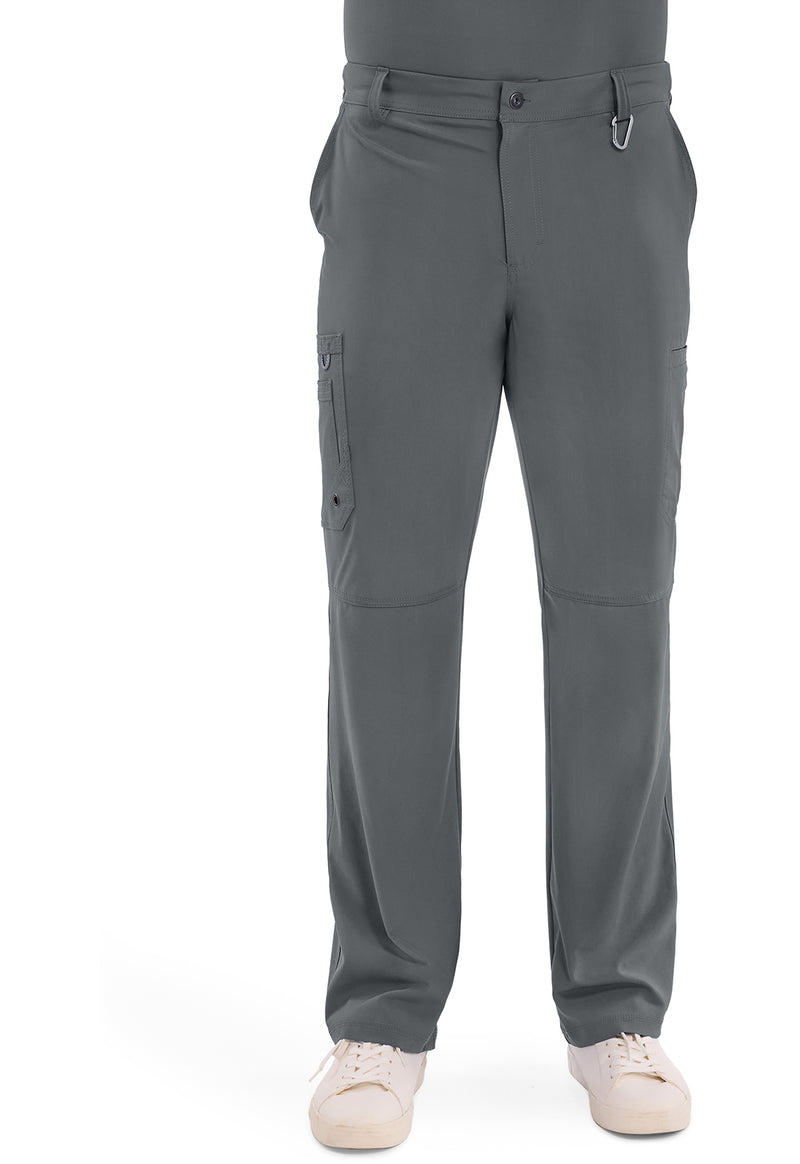 Pewter - Cherokee IN Infinity Men Scrub Pants - Front View