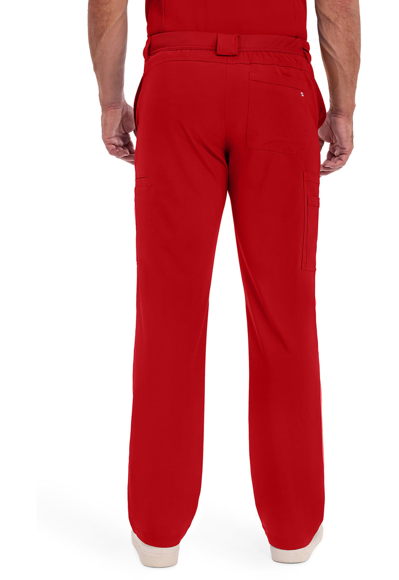 Red - Cherokee IN Infinity Men Scrub Pants - Back View