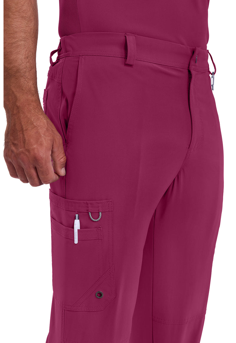 Wine - Men's Fly Front Scrub Pants – Regular (View 3)
