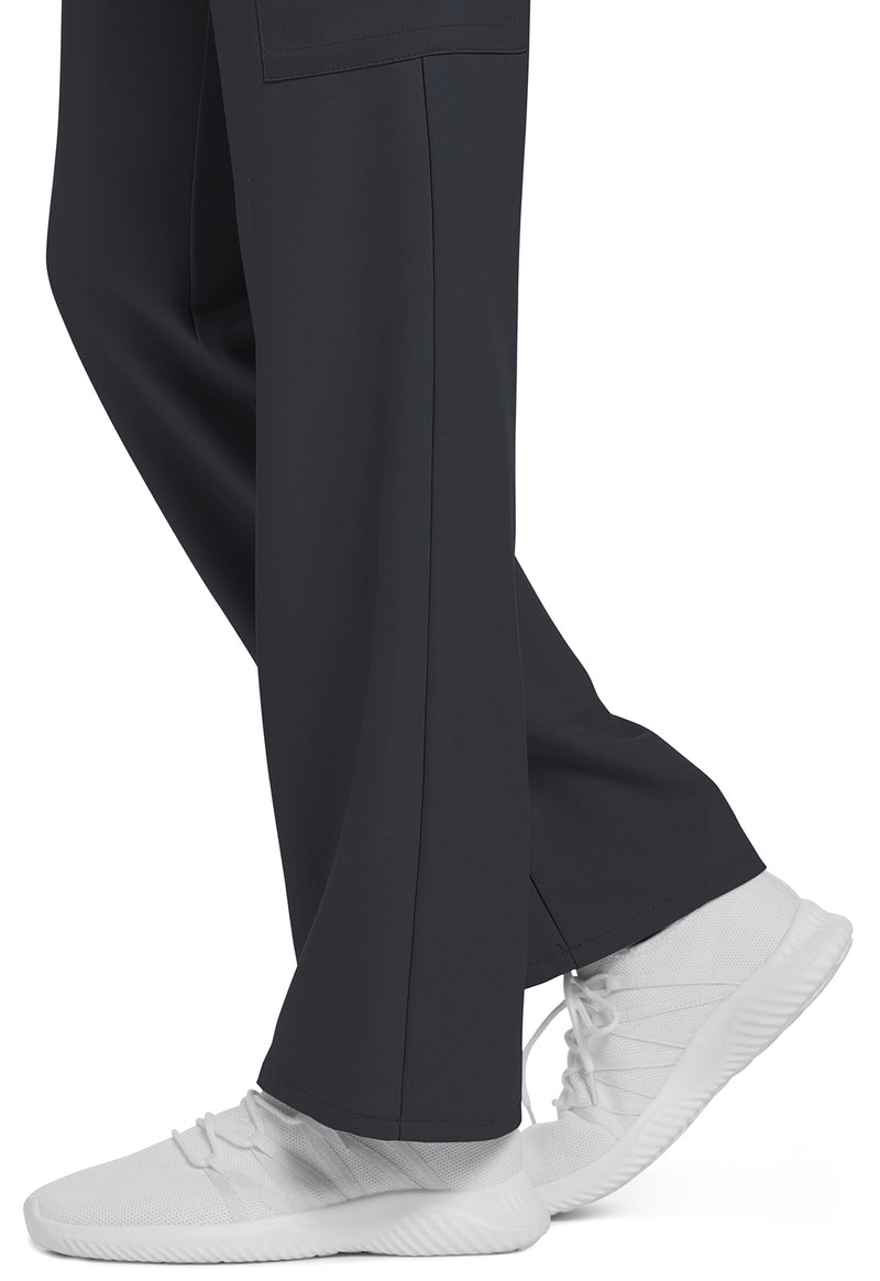 Pewter - Women's Mid Rise Drawstring Trouser Cargo Scrub Pants – Tall (View 4)