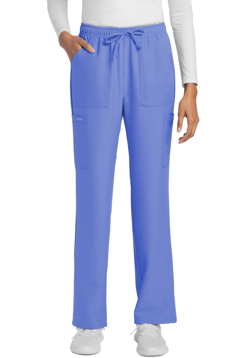 Ciel Blue - Cherokee WW Originals Ultra Women Scrub Pants - Front View
