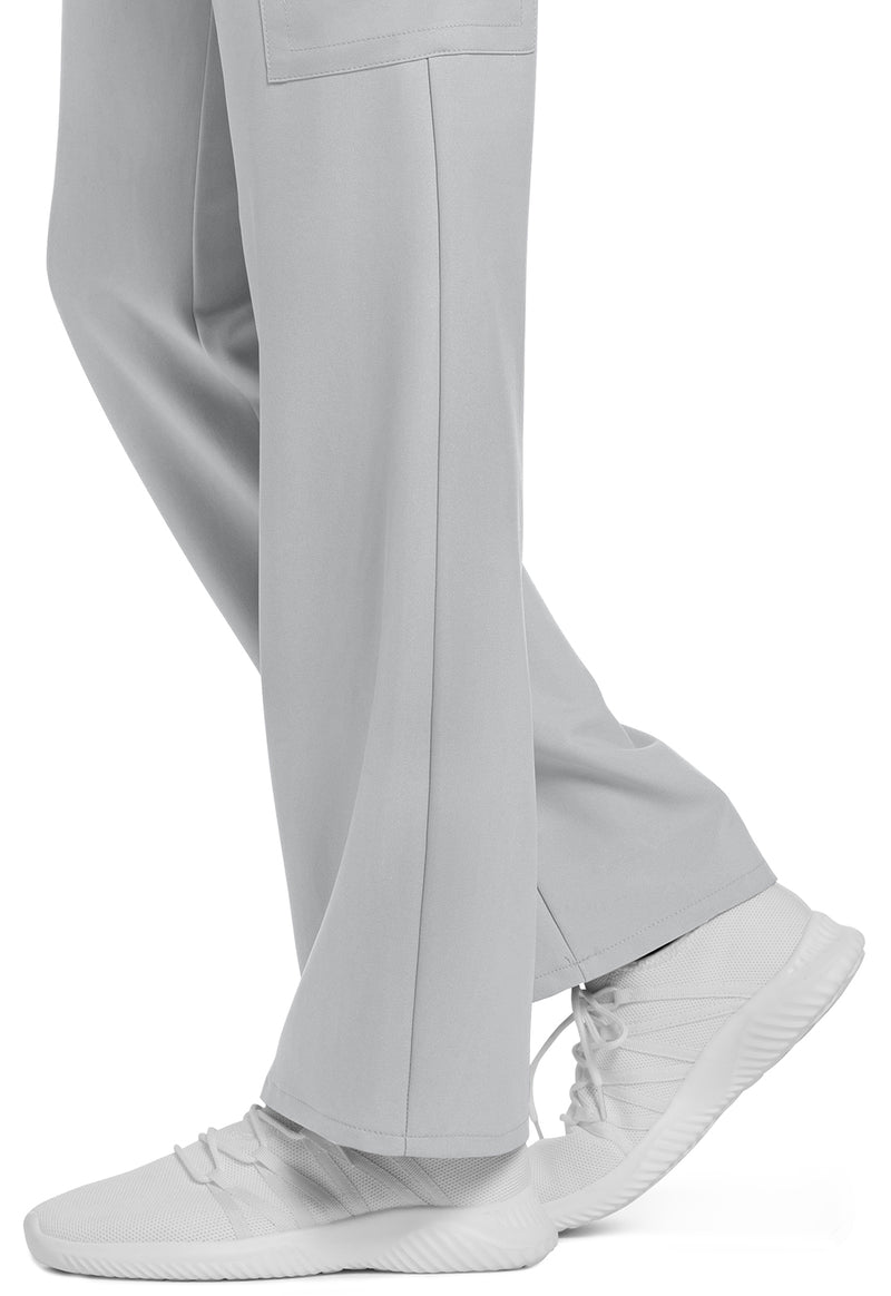 Grey - Women's Mid Rise Drawstring Trouser Cargo Scrub Pants – Regular (View 4)