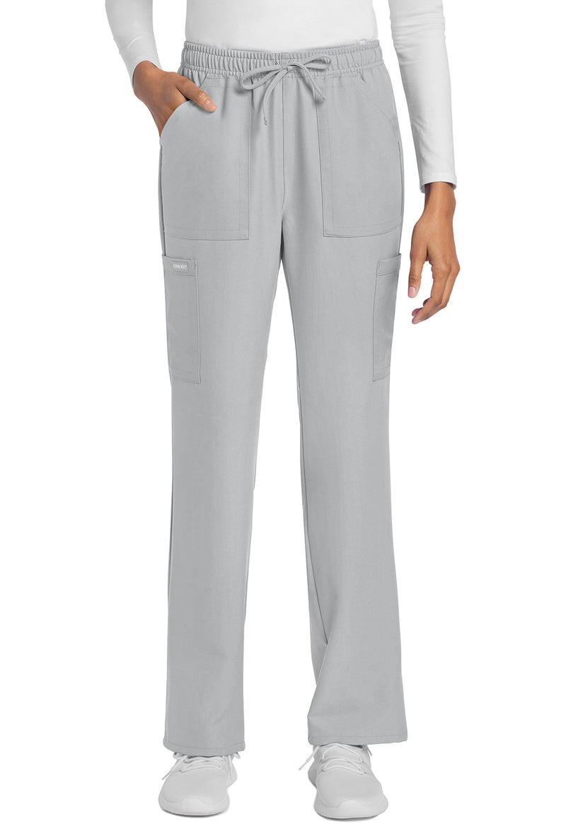 Grey - Cherokee WW Originals Ultra Women Scrub Pants - Front View
