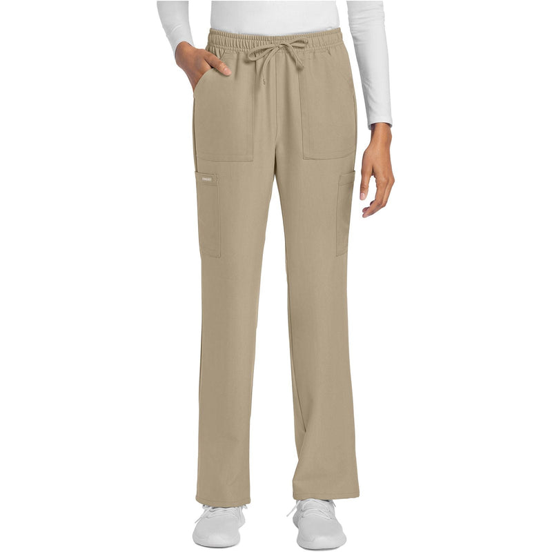 khaki - Mid Rise Drawstring Trouser Cargo Pant