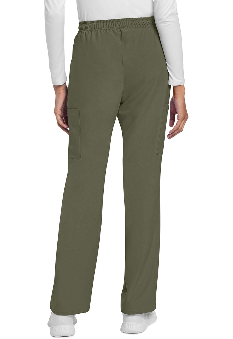Olive - Cherokee WW Originals Ultra Women Scrub Pants - Back View