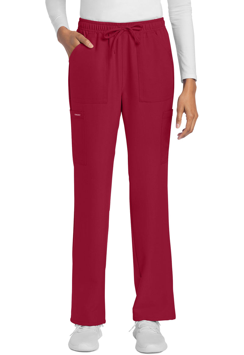 RED - Cherokee WW Originals Ultra Women Scrub Pants - Front View
