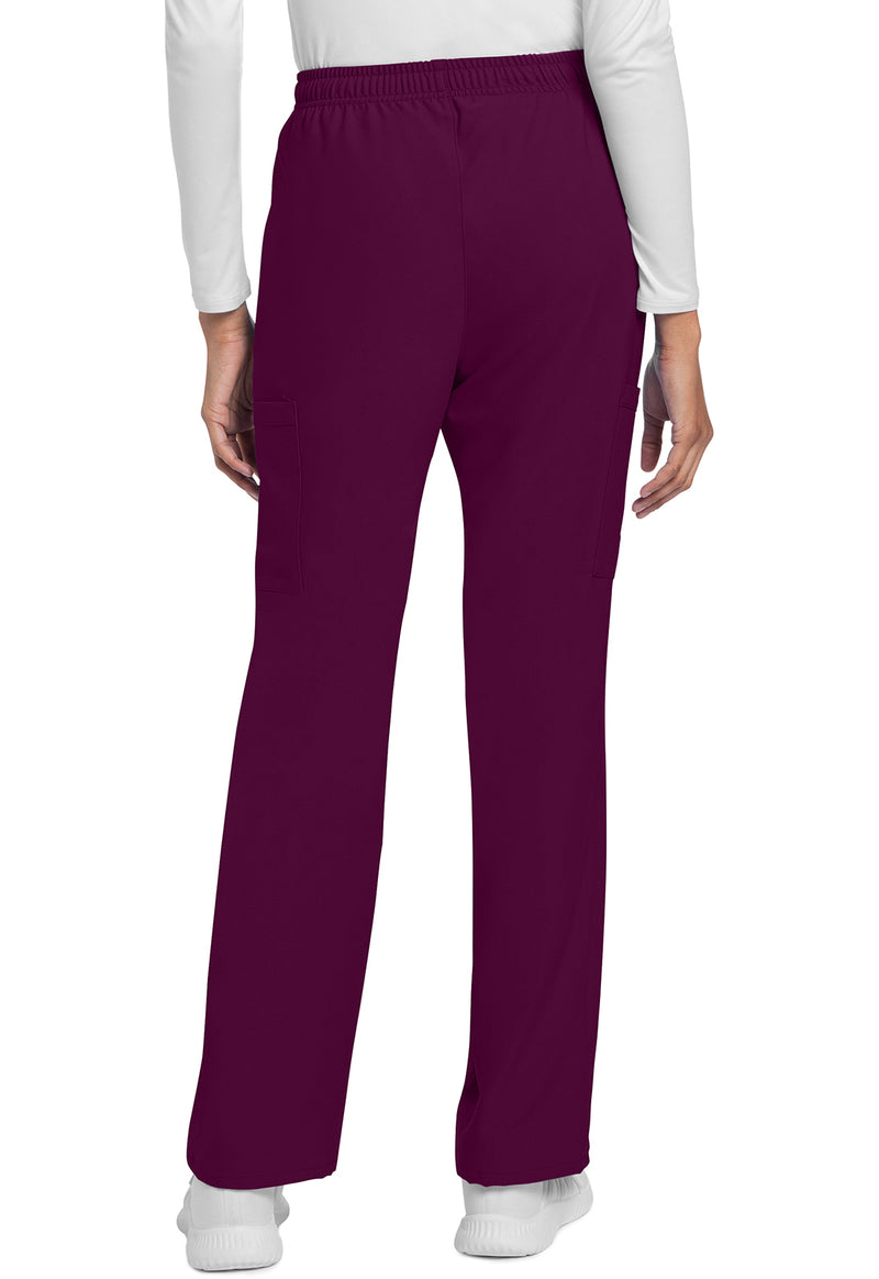 Wine - Cherokee WW Originals Ultra Women Scrub Pants - Back View