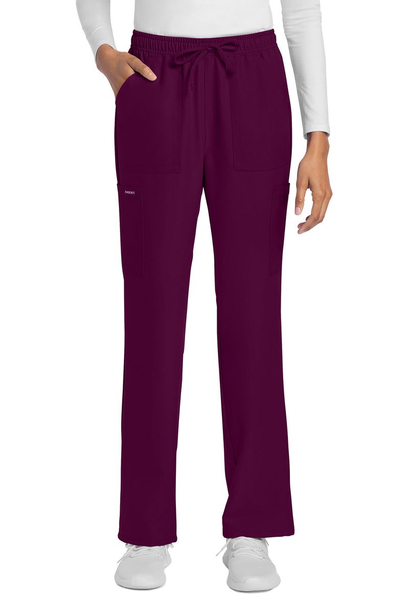Wine - Cherokee WW Originals Ultra Women Scrub Pants - Front View
