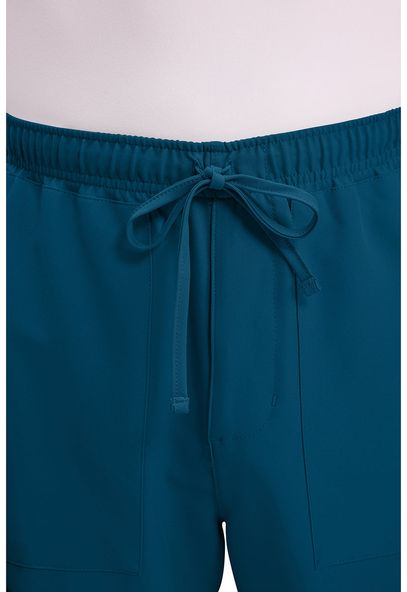 Caribbean Blue - Men's Mid Rise Zip Fly Straight Leg Scrub Pants – Tall (View 2)
