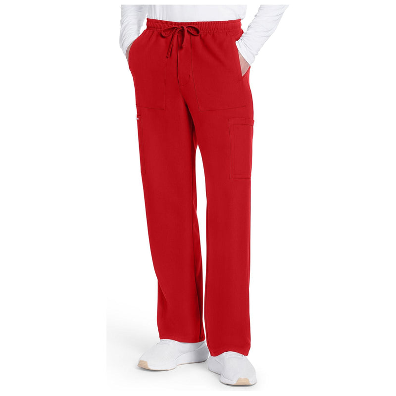 red - Men's Mid Rise Zip Fly Straight Leg Pant