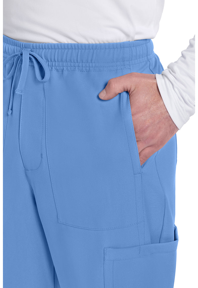 Ciel Blue - Men's Mid Rise Zip Fly Straight Leg Scrub Pants – Regular (View 2)