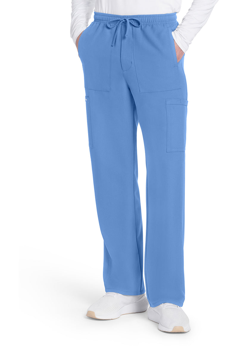 Ciel Blue - Cherokee WW Originals Ultra Men Scrub Pants - Front View