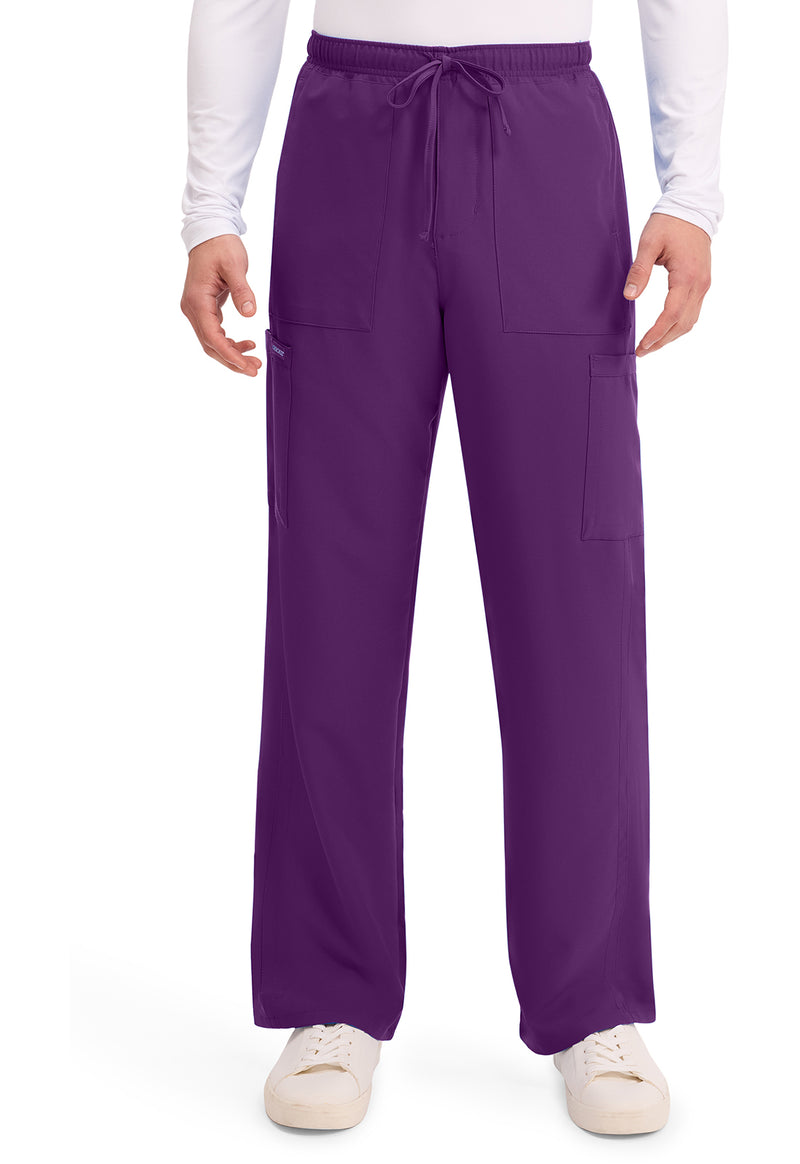 Eggplant - Cherokee WW Originals Ultra Men Scrub Pants - Front View