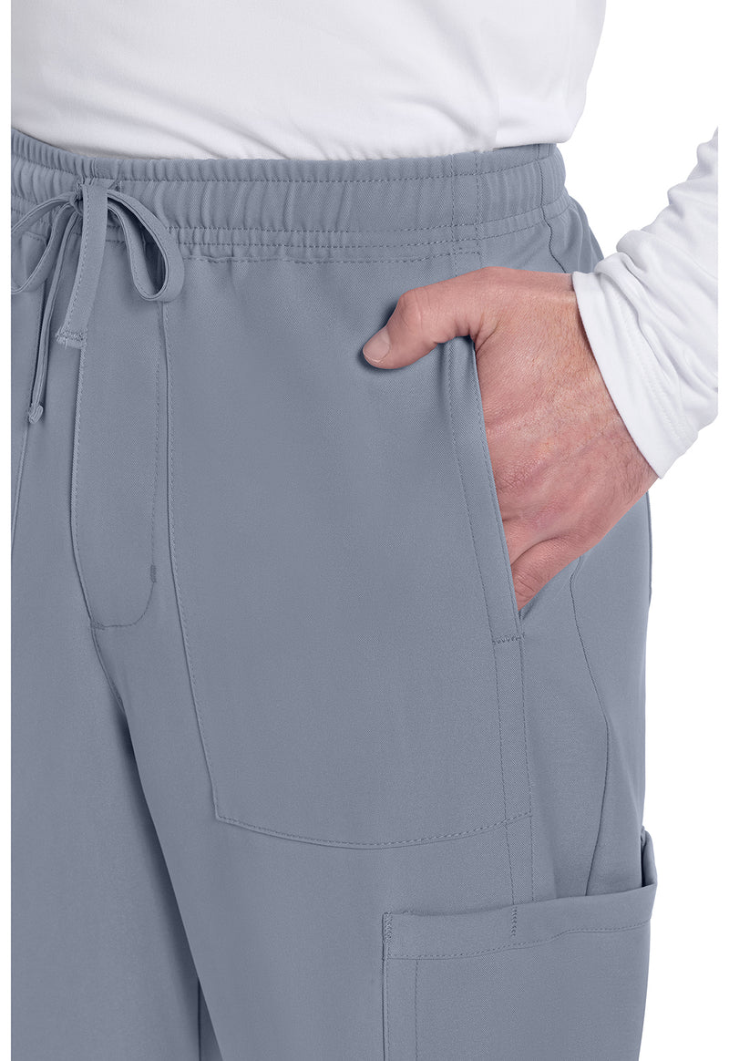 Grey - Men's Mid Rise Zip Fly Straight Leg Scrub Pants – Regular (View 2)
