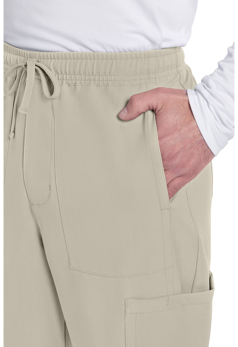 Khaki - Men's Mid Rise Zip Fly Straight Leg Scrub Pants – Regular (View 2)