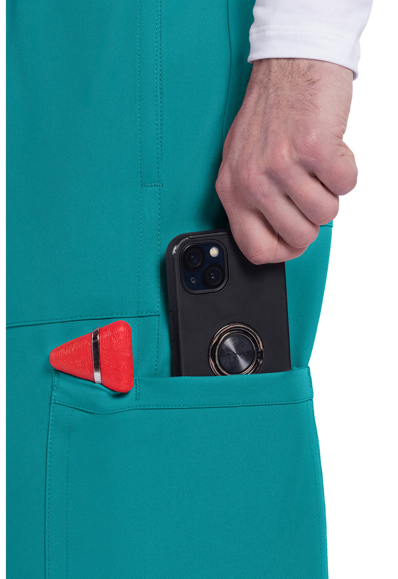 teal blue - Men's Mid Rise Zip Fly Straight Leg Pant (View 3)