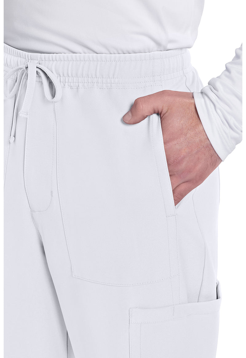 White - Men's Mid Rise Zip Fly Straight Leg Scrub Pants – Regular (View 2)