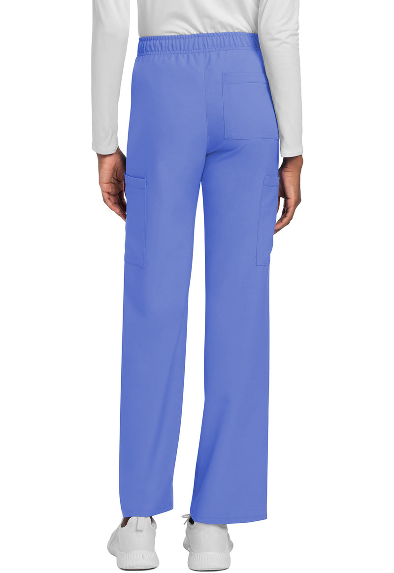 Ciel Blue - Unisex Mid Rise Drawstring Straight Scrub Pants – Short (Back)