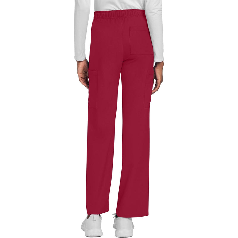 red - Unisex Mid Rise Drawstring Straight Pant