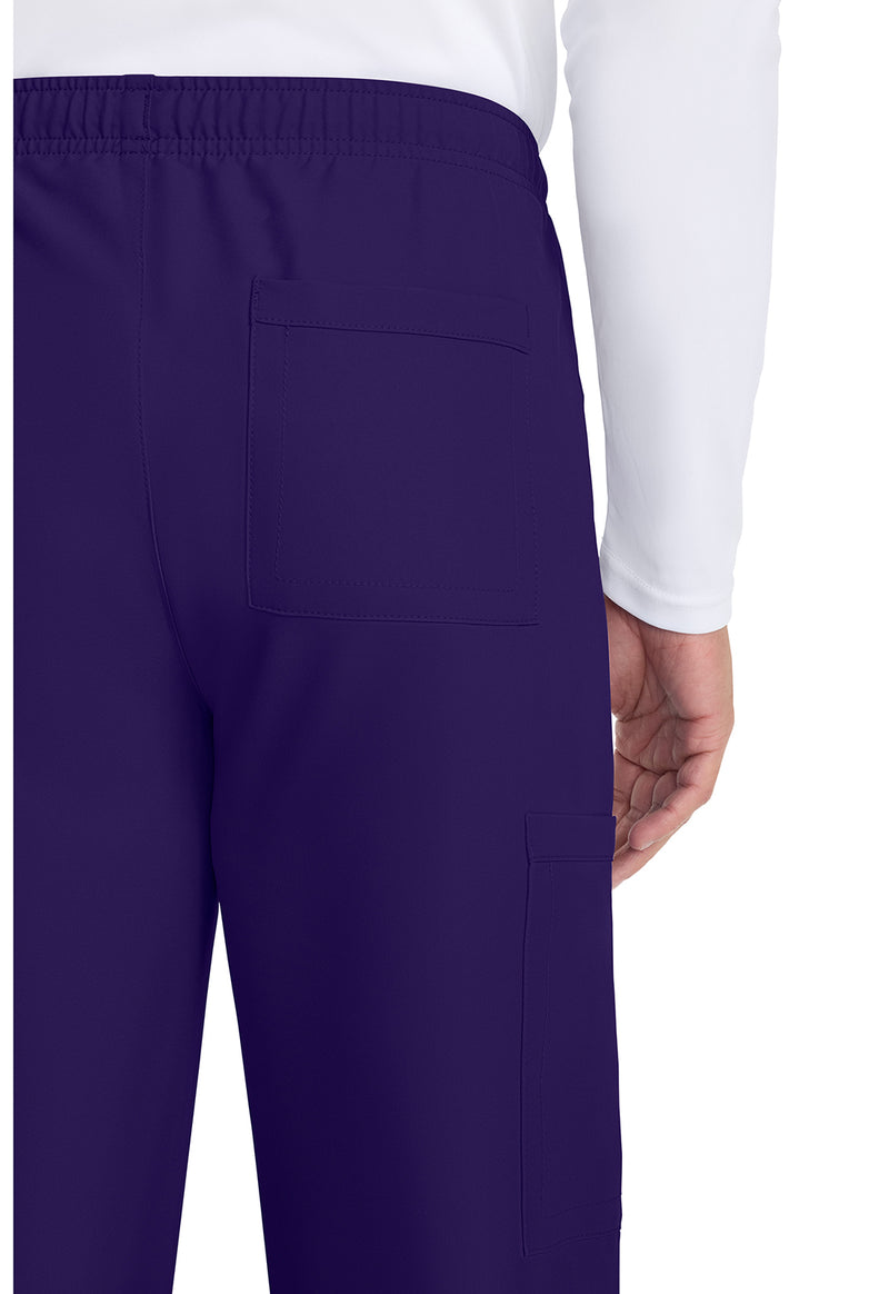 Grape - Unisex Mid Rise Drawstring Straight Scrub Pants – Tall (View 3)