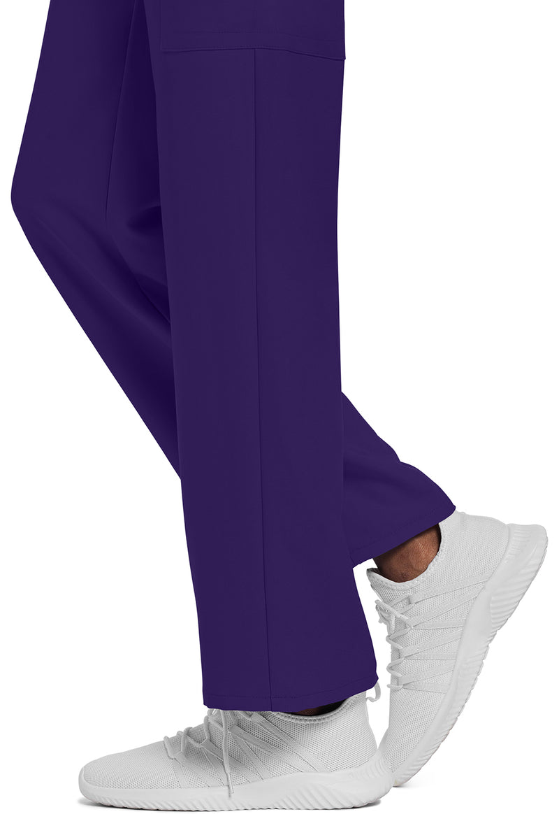 Grape - Unisex Mid Rise Drawstring Straight Scrub Pants – Tall (View 4)