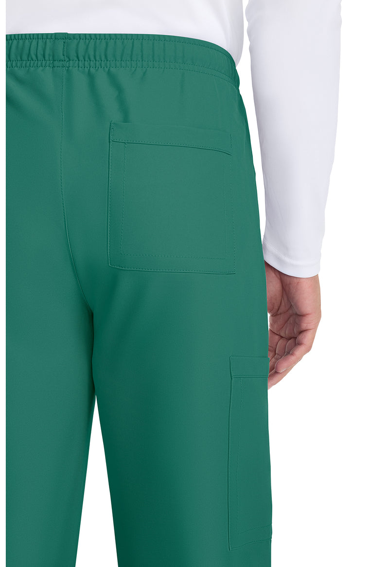 Hunter Green - Unisex Mid Rise Drawstring Straight Scrub Pants – Tall (View 3)